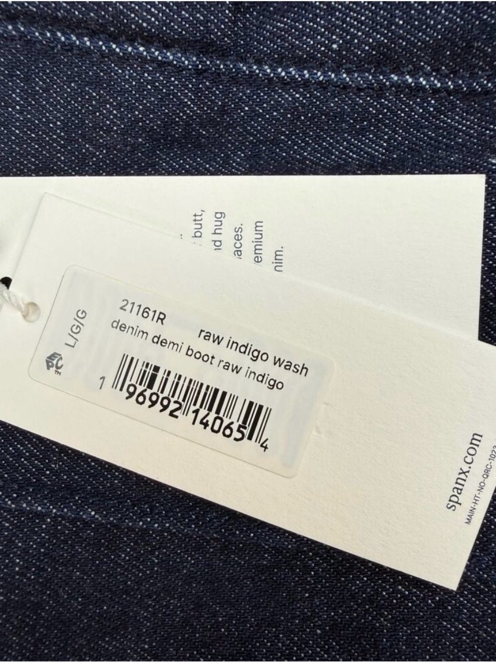 Spanx Demi Boot Cut High Rise Tummy Control Jean Blue Raw Indigo Wash Size L NWT - Picture 5 of 6